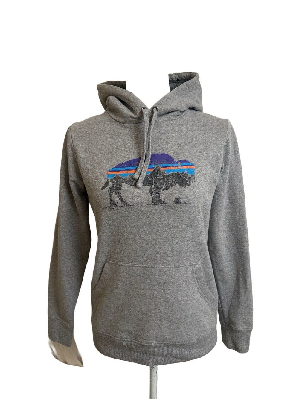 Patagonia Women's XS Fitz Roy Bison Midweight Hoody Sweatshirt Organic Cotton